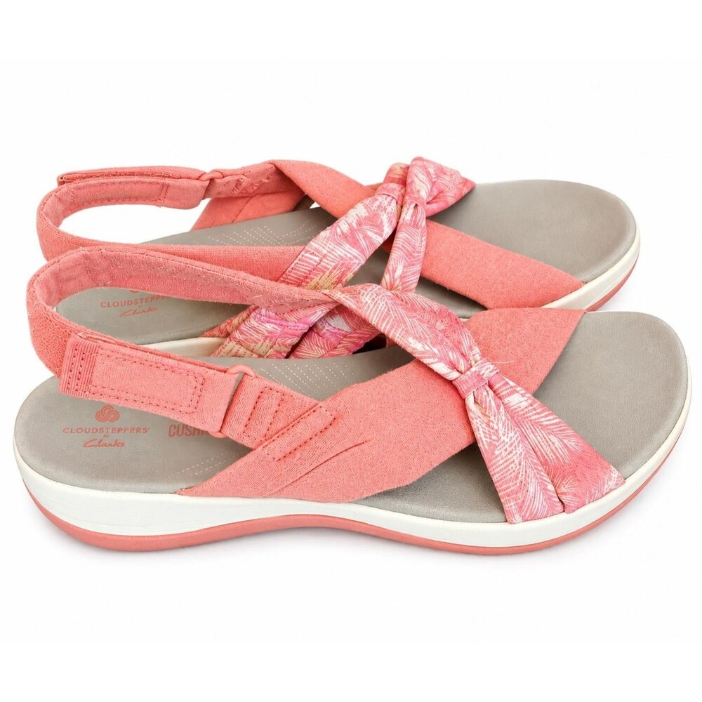 Clarks Womens Coral Crossover Strap Sandals Cushion Soft Size 8.5M